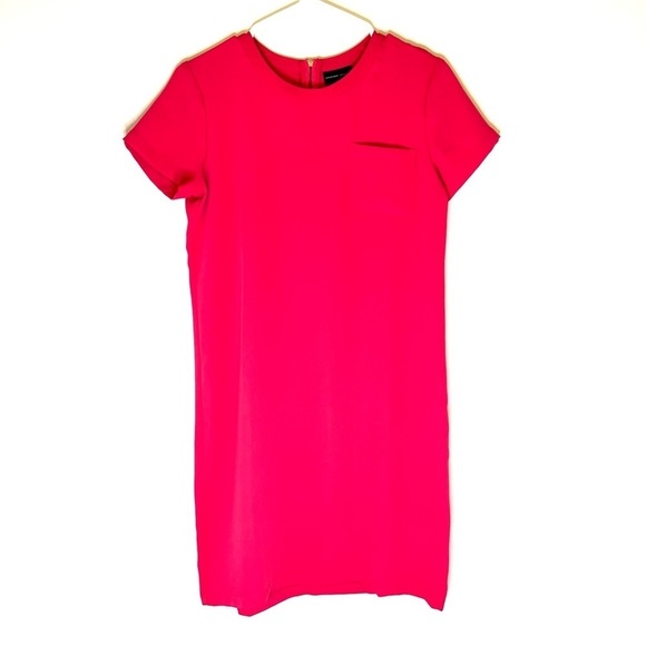 2/$30 Adrienne Vittadini - Fuchsia Short Sleeve Shift Mini Dress - Picture 1 of 8